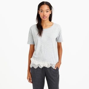 J. Crew Tops - J Crew Lace Trim Tee J. Crew Tops - J Crew Lace Trim Tee